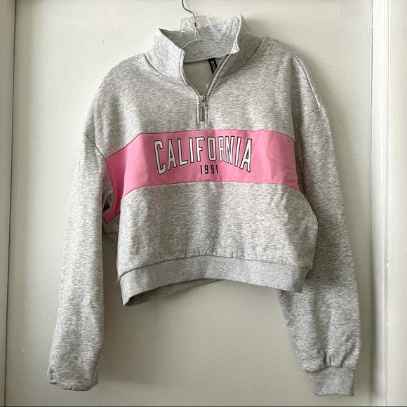 H&M Cropped California Sweatshirt NWT - Picture 1 of 4
